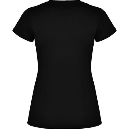 Solid Black - Back - Roly Womens-Ladies Montecarlo Short-Sleeved Sports T-Shirt