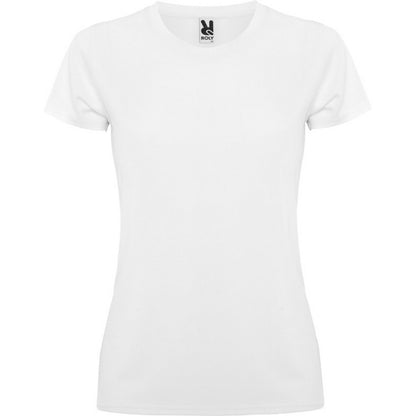 White - Front - Roly Womens-Ladies Montecarlo Short-Sleeved Sports T-Shirt