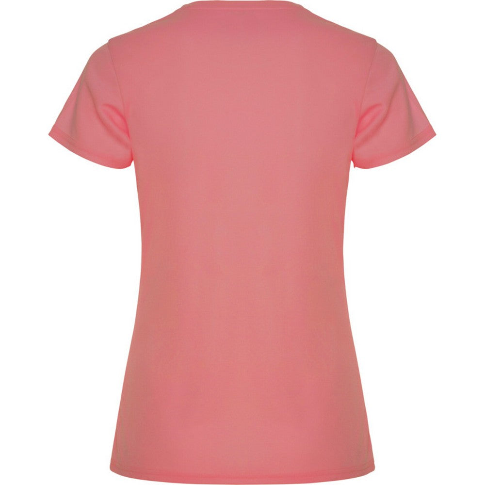 Fluorescent Coral - Back - Roly Womens-Ladies Montecarlo Short-Sleeved Sports T-Shirt