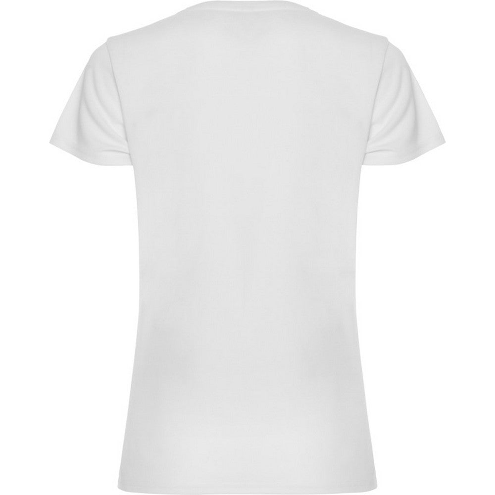 White - Back - Roly Womens-Ladies Montecarlo Short-Sleeved Sports T-Shirt