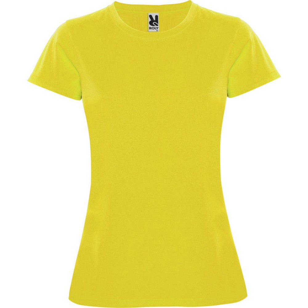 Yellow - Front - Roly Womens-Ladies Montecarlo Short-Sleeved Sports T-Shirt