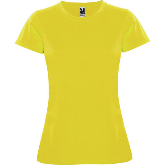 Yellow - Front - Roly Womens-Ladies Montecarlo Short-Sleeved Sports T-Shirt