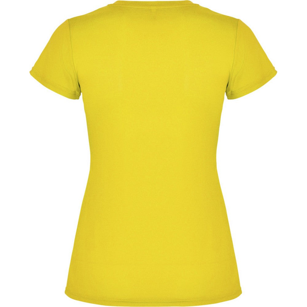 Yellow - Back - Roly Womens-Ladies Montecarlo Short-Sleeved Sports T-Shirt