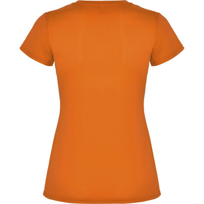 Fluorescent Orange - Back - Roly Womens-Ladies Montecarlo Short-Sleeved Sports T-Shirt