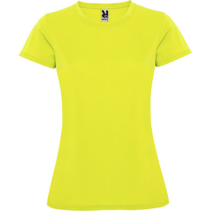 Fluorescent Yellow - Front - Roly Womens-Ladies Montecarlo Short-Sleeved Sports T-Shirt