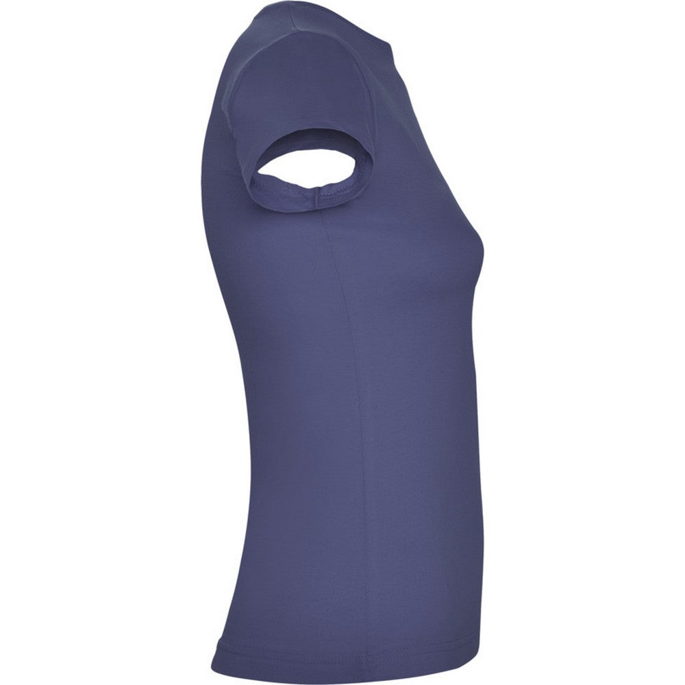 Blue Denim - Side - Roly Womens-Ladies Jamaica Short-Sleeved T-Shirt