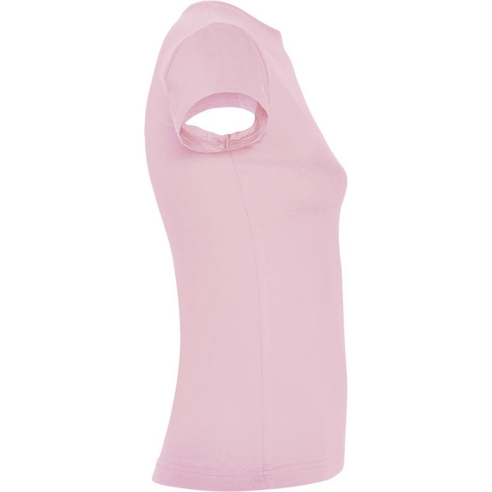 Light Pink - Side - Roly Womens-Ladies Jamaica Short-Sleeved T-Shirt