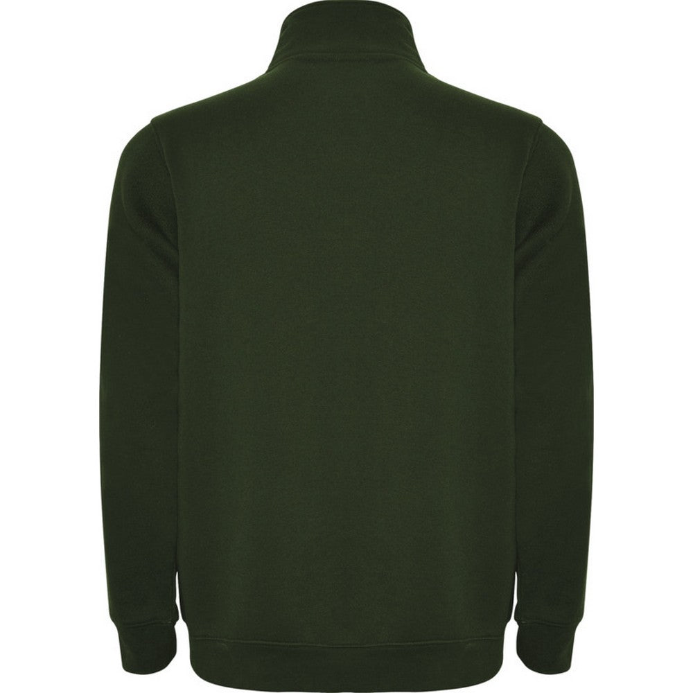 Bottle Green - Back - Roly Mens Aneto Quarter Zip Sweatshirt