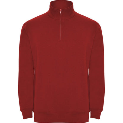 Red - Front - Roly Mens Aneto Quarter Zip Sweatshirt