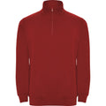 Red - Front - Roly Mens Aneto Quarter Zip Sweatshirt