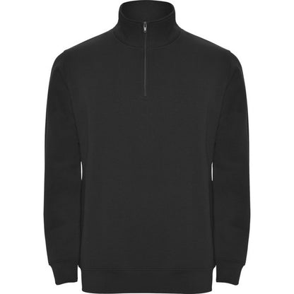 Solid Black - Front - Roly Mens Aneto Quarter Zip Sweatshirt