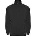 Solid Black - Front - Roly Mens Aneto Quarter Zip Sweatshirt