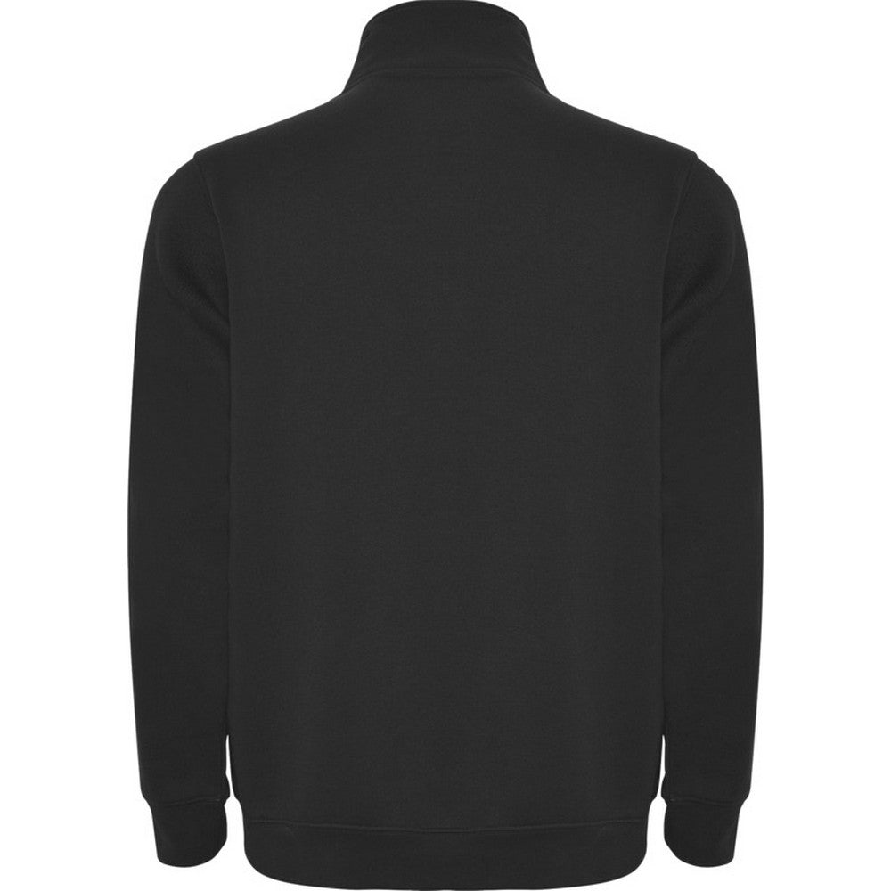 Solid Black - Back - Roly Mens Aneto Quarter Zip Sweatshirt