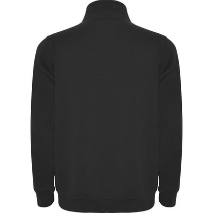 Solid Black - Back - Roly Mens Aneto Quarter Zip Sweatshirt