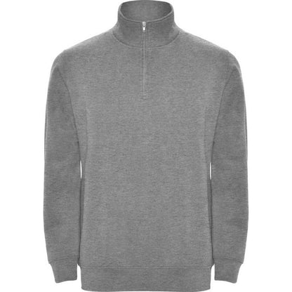 Grey Marl - Front - Roly Mens Aneto Quarter Zip Sweatshirt
