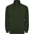 Bottle Green - Front - Roly Mens Aneto Quarter Zip Sweatshirt