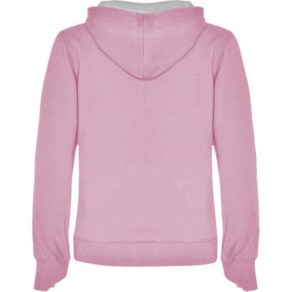 Light Pink-Grey Marl - Back - Roly Womens-Ladies Urban Hoodie