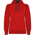 Red-Solid Black - Front - Roly Womens-Ladies Urban Hoodie