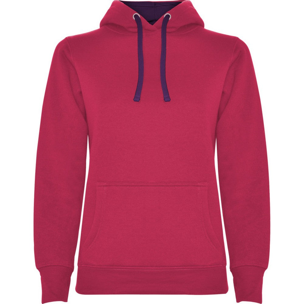 Rosette-Purple - Front - Roly Womens-Ladies Urban Hoodie