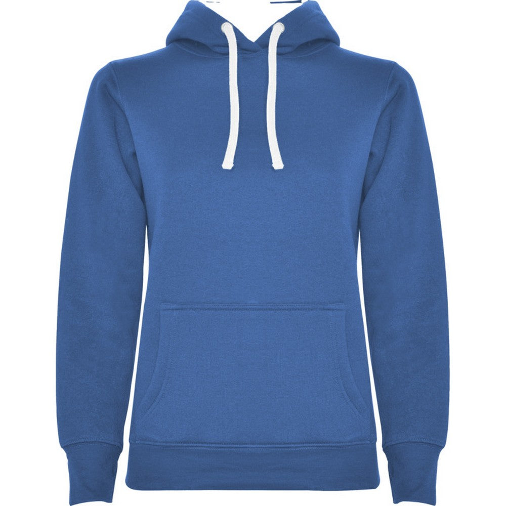 Royal Blue-White - Front - Roly Womens-Ladies Urban Hoodie