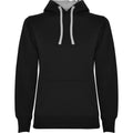 Solid Black-Grey Marl - Front - Roly Womens-Ladies Urban Hoodie