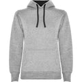 Grey Marl-Solid Black - Front - Roly Womens-Ladies Urban Hoodie