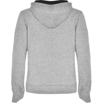 Grey Marl-Solid Black - Back - Roly Womens-Ladies Urban Hoodie