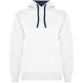 White-Navy Blue - Front - Roly Womens-Ladies Urban Hoodie