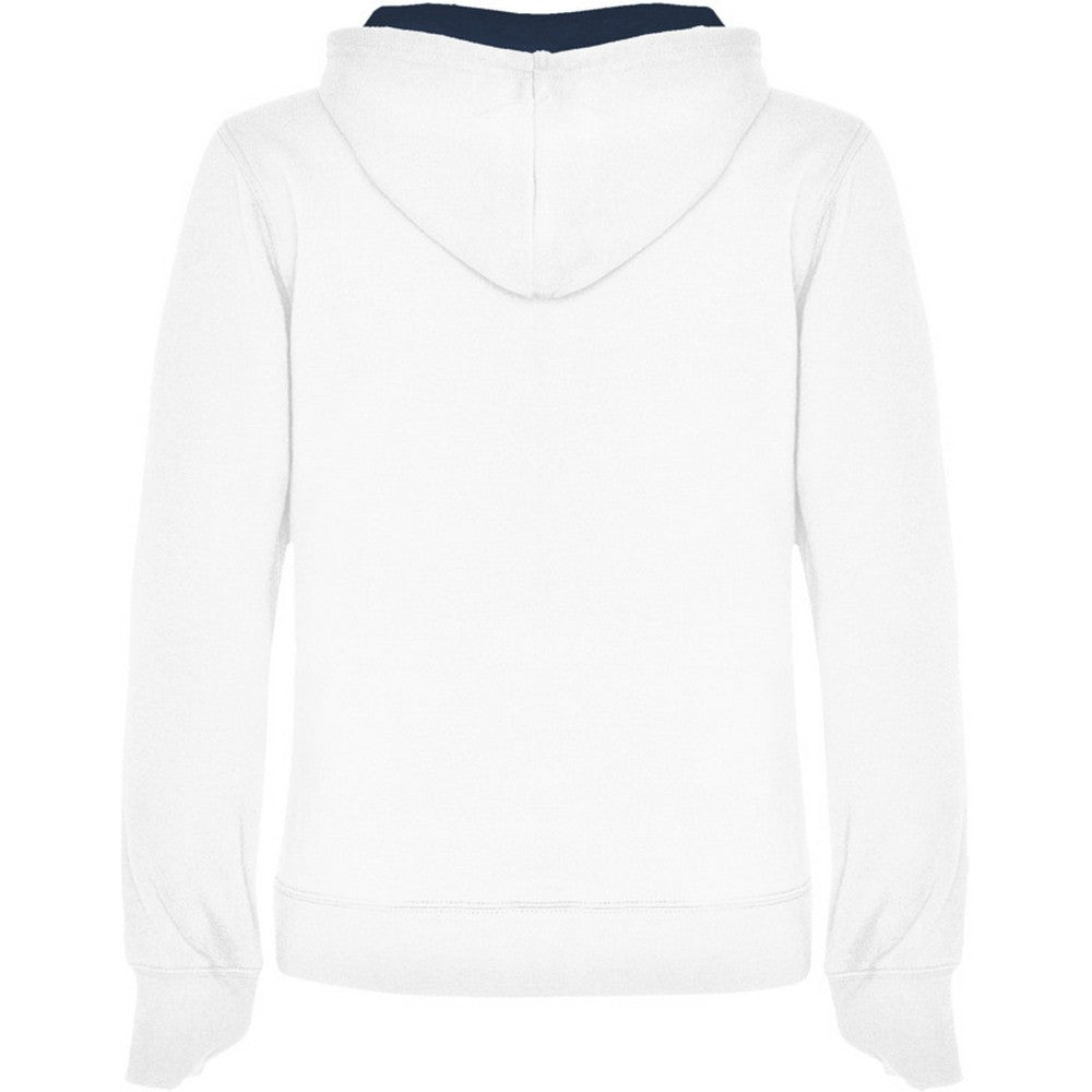 White-Navy Blue - Back - Roly Womens-Ladies Urban Hoodie