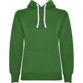 Kelly Green-White - Front - Roly Womens-Ladies Urban Hoodie