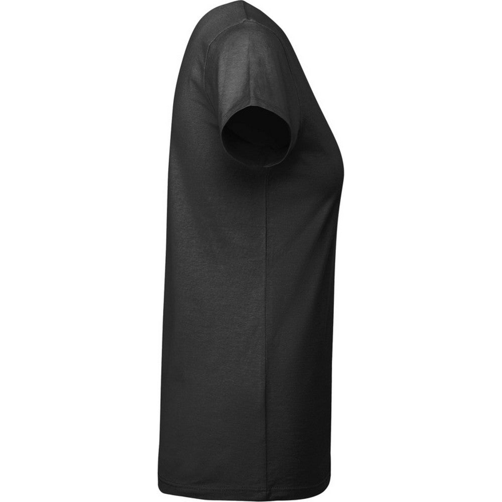 Solid Black - Side - Roly Womens-Ladies Breda Short-Sleeved T-Shirt