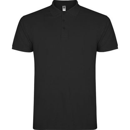 Solid Black - Front - Roly Childrens-Kids Star Short-Sleeved Polo Shirt