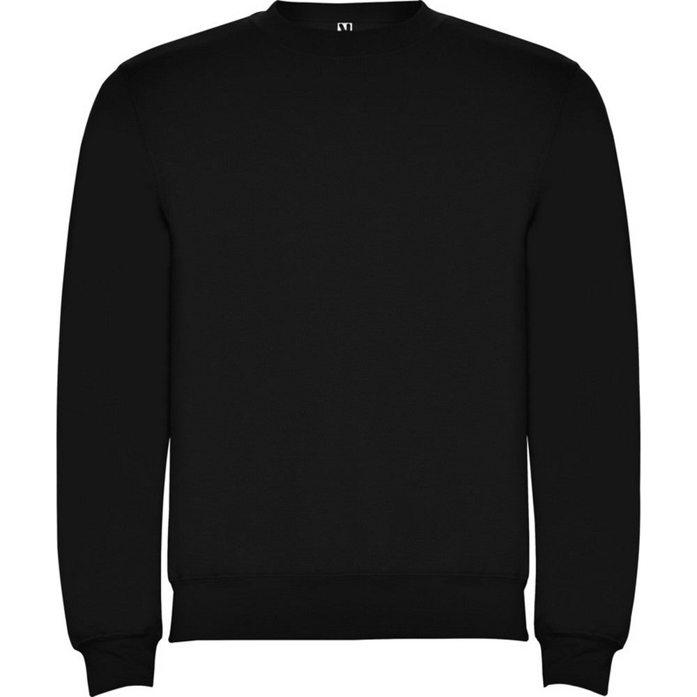 Solid Black - Front - Roly Childrens-Kids Clasica Crew Neck Sweatshirt