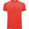 Fluorescent Coral - Front - Roly Mens Bahrain Short-Sleeved Sports T-Shirt