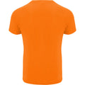 Fluorescent Orange - Back - Roly Mens Bahrain Short-Sleeved Sports T-Shirt