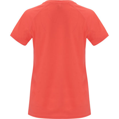 Fluorescent Coral - Back - Roly Womens-Ladies Bahrain Short-Sleeved Sports T-Shirt