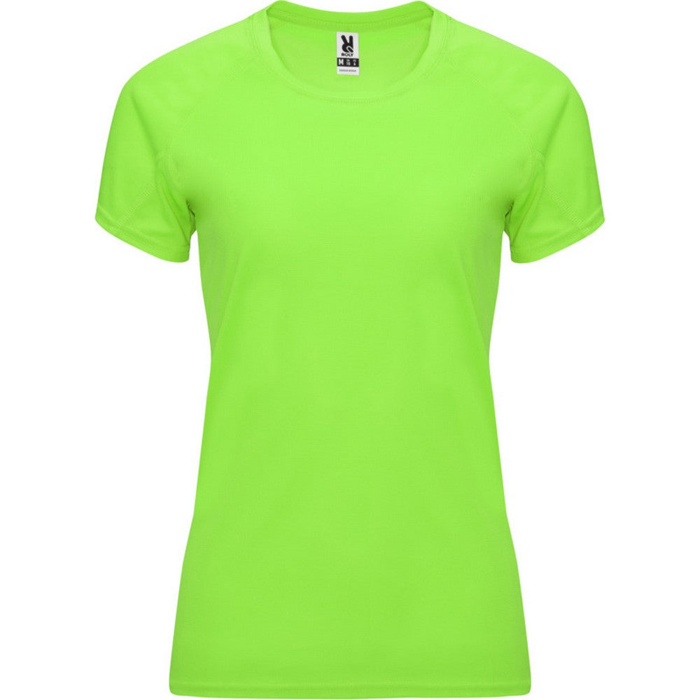 Fluorescent Green - Front - Roly Womens-Ladies Bahrain Short-Sleeved Sports T-Shirt