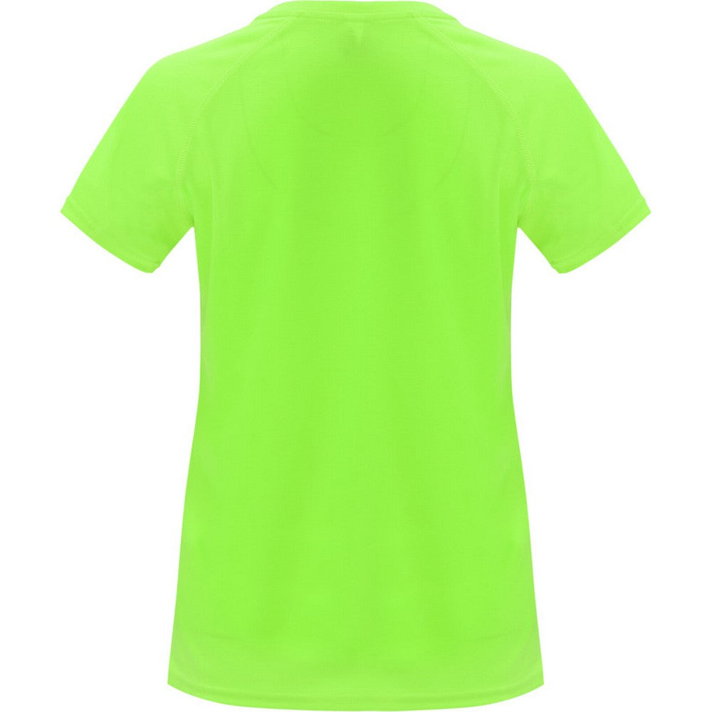 Fluorescent Green - Back - Roly Womens-Ladies Bahrain Short-Sleeved Sports T-Shirt