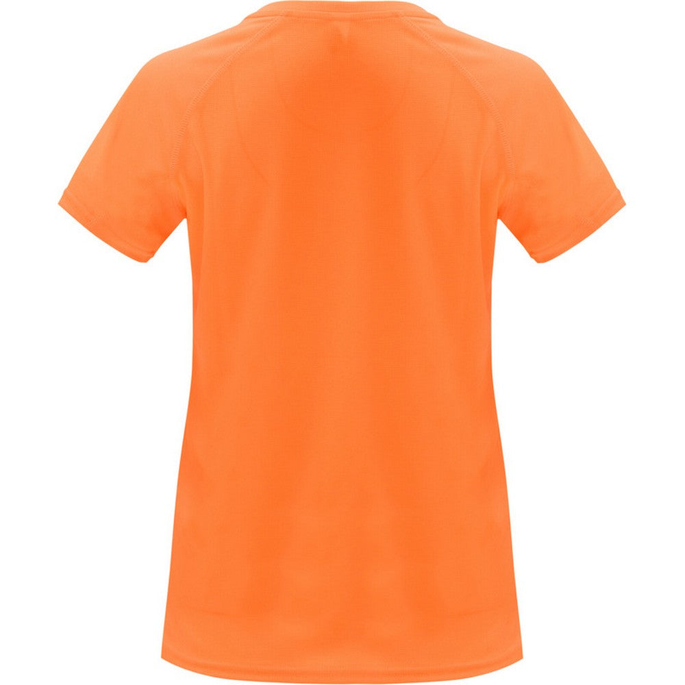 Fluorescent Orange - Back - Roly Womens-Ladies Bahrain Short-Sleeved Sports T-Shirt