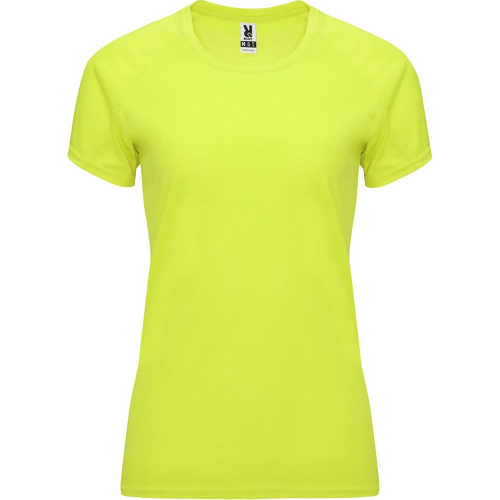 Fluorescent Yellow - Front - Roly Womens-Ladies Bahrain Short-Sleeved Sports T-Shirt