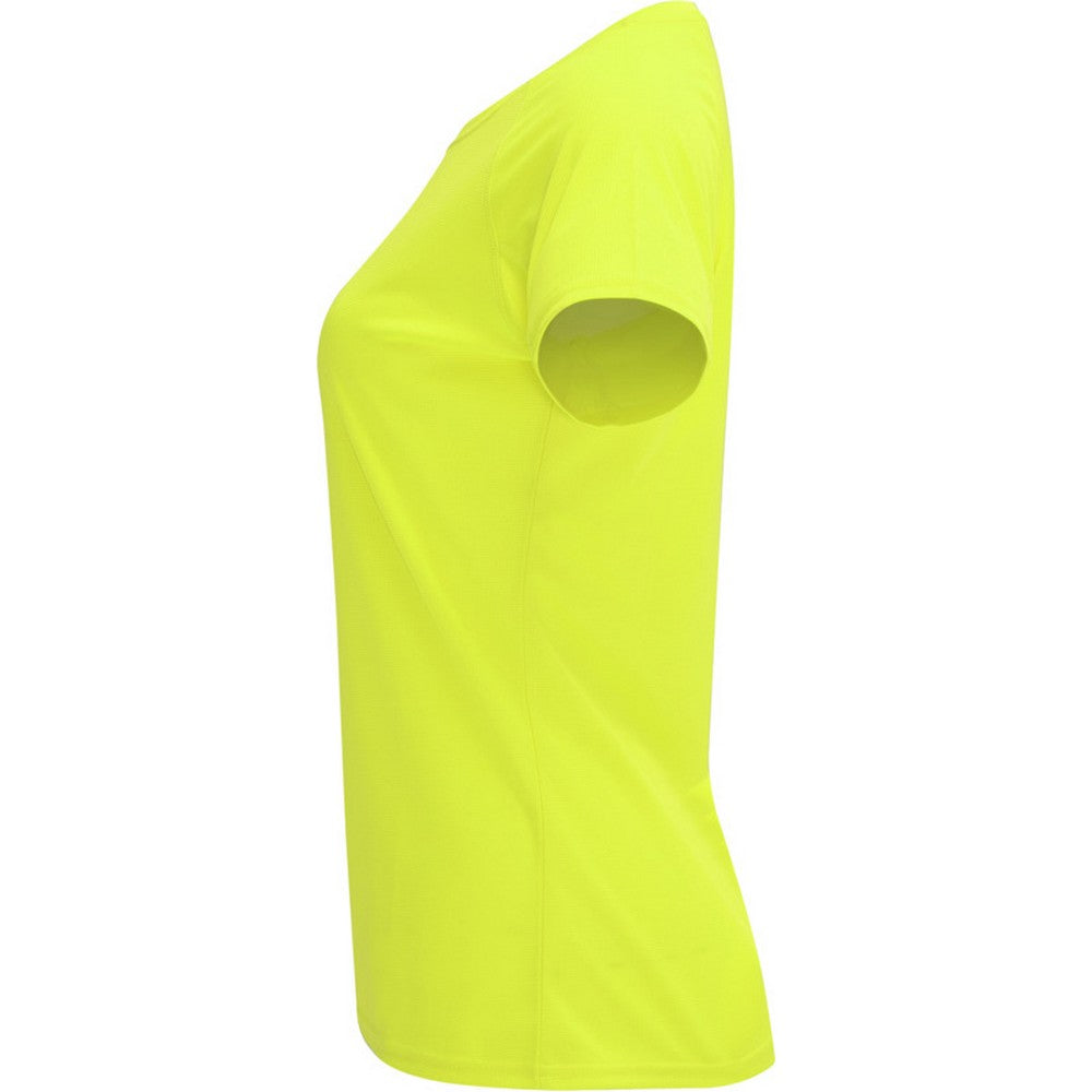 Fluorescent Yellow - Lifestyle - Roly Womens-Ladies Bahrain Short-Sleeved Sports T-Shirt