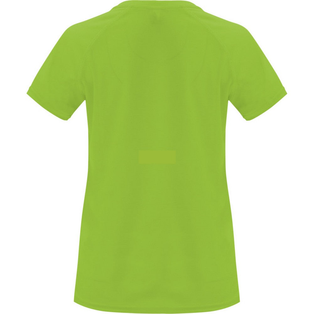 Lime - Back - Roly Womens-Ladies Bahrain Short-Sleeved Sports T-Shirt