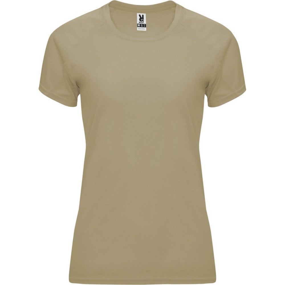 Dark Sand - Front - Roly Womens-Ladies Bahrain Short-Sleeved Sports T-Shirt
