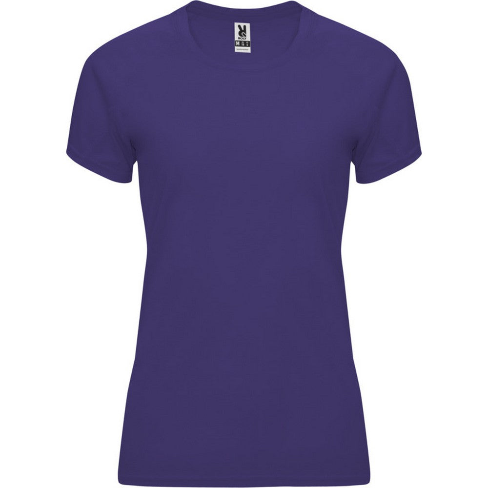 Mauve - Front - Roly Womens-Ladies Bahrain Short-Sleeved Sports T-Shirt