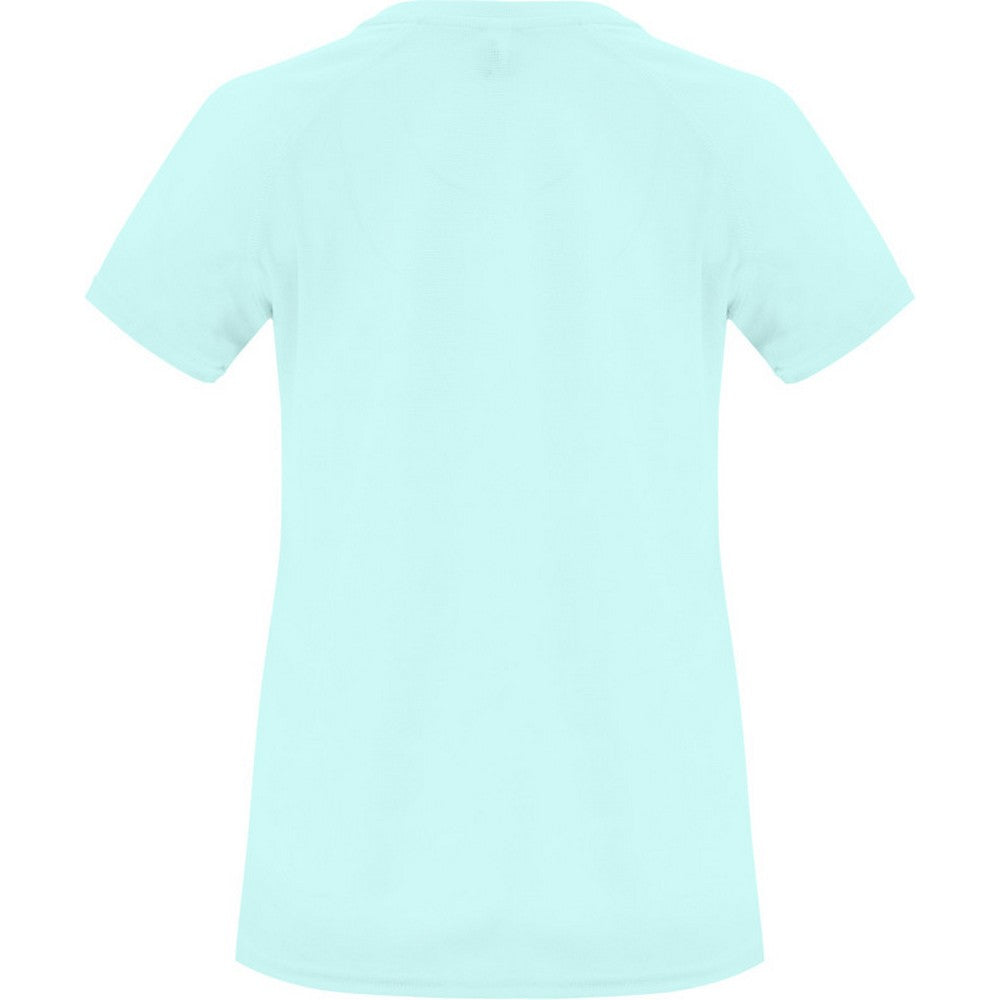Mint - Back - Roly Womens-Ladies Bahrain Short-Sleeved Sports T-Shirt