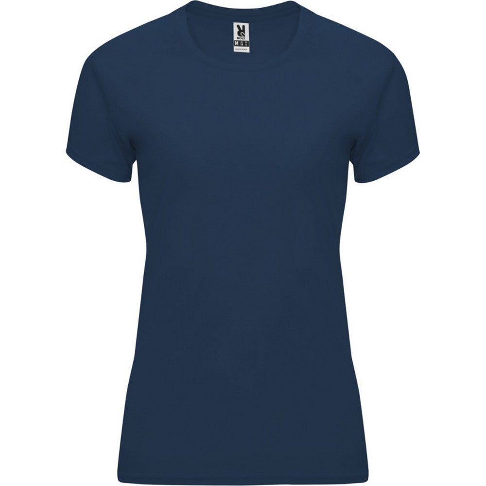 Navy Blue - Front - Roly Womens-Ladies Bahrain Short-Sleeved Sports T-Shirt