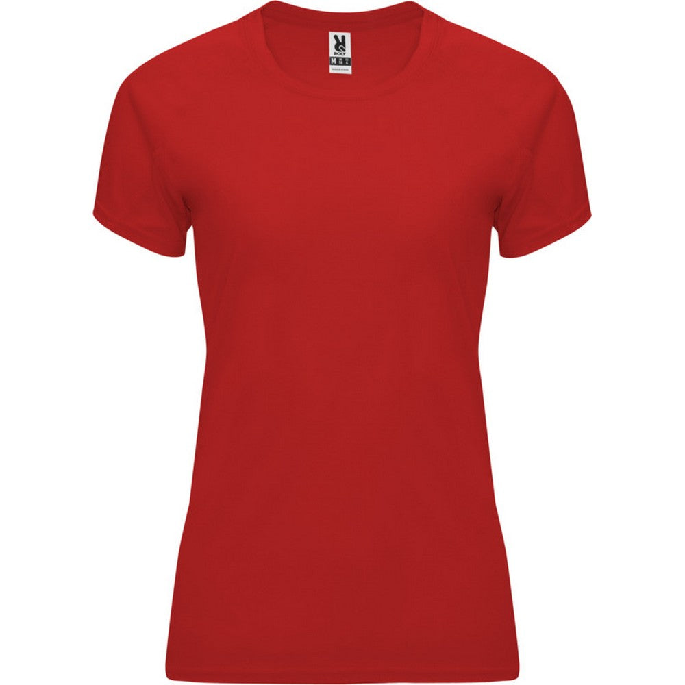 Red - Front - Roly Womens-Ladies Bahrain Short-Sleeved Sports T-Shirt