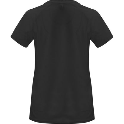 Solid Black - Back - Roly Womens-Ladies Bahrain Short-Sleeved Sports T-Shirt