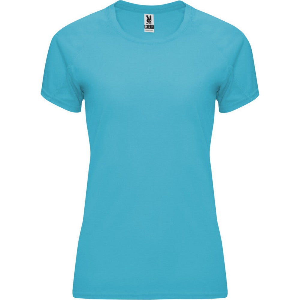 Turquoise - Front - Roly Womens-Ladies Bahrain Short-Sleeved Sports T-Shirt