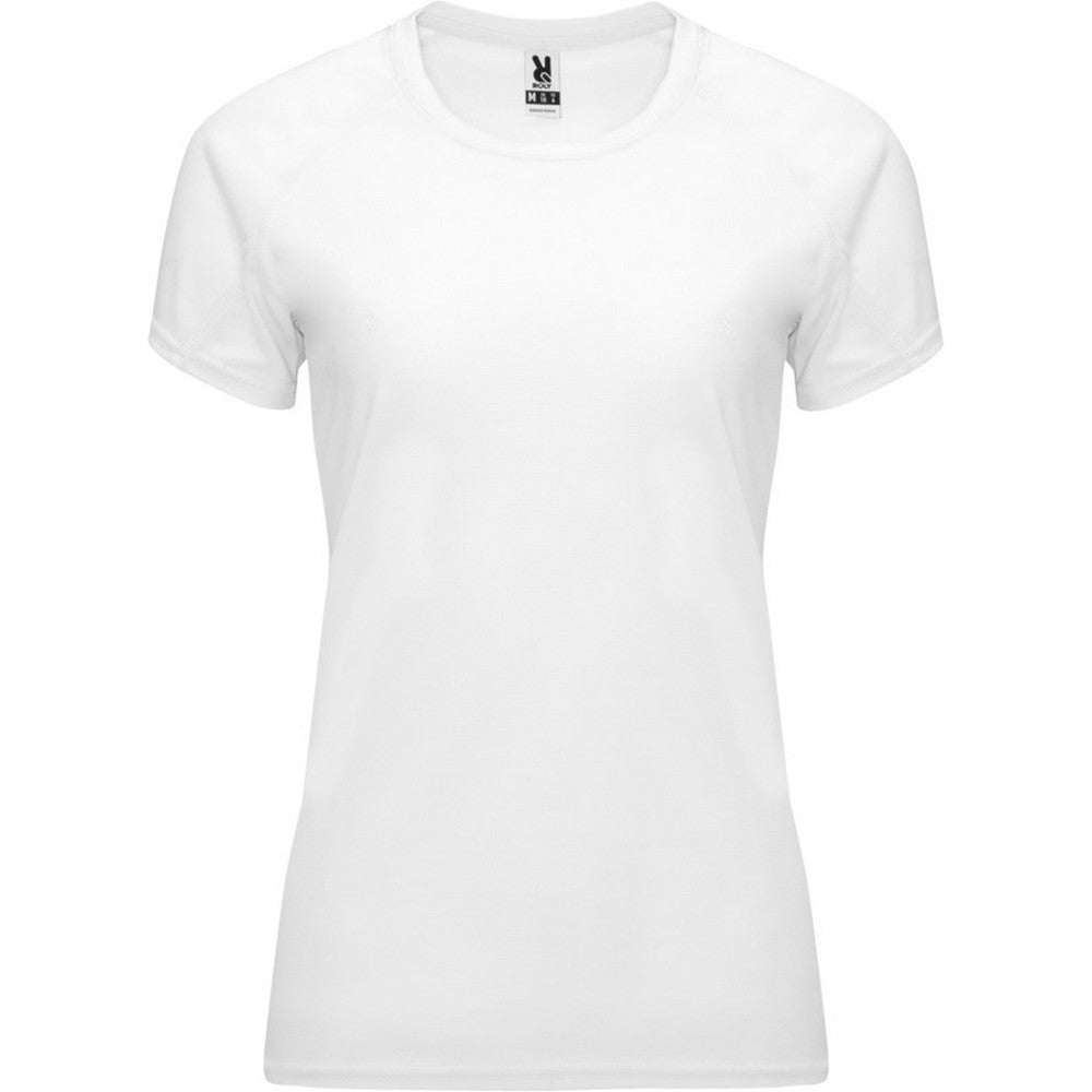 White - Front - Roly Womens-Ladies Bahrain Short-Sleeved Sports T-Shirt